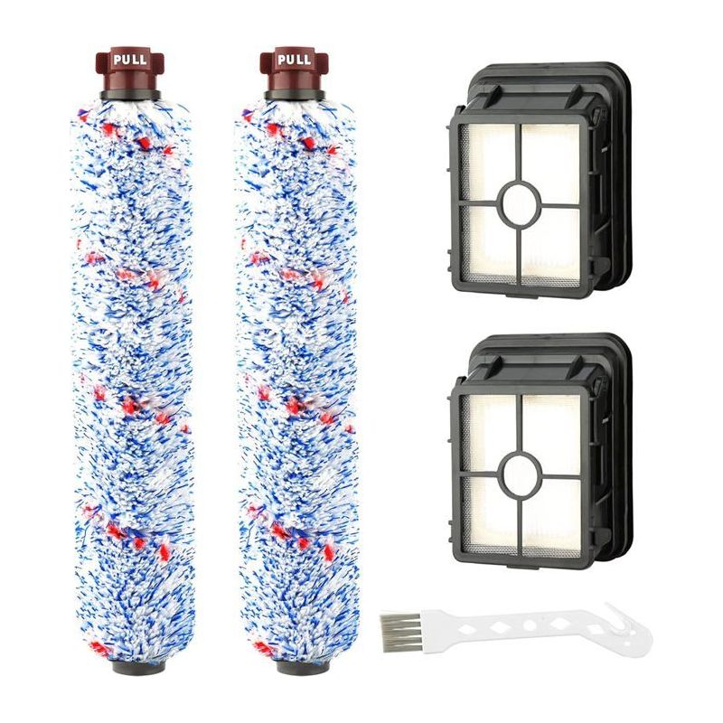 Ersatzteile: 2 Mehrflächen-walzenbürsten + 2 Filter Für Bissell Crosswave Serie 17132 Und 2225n