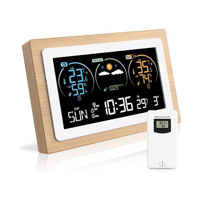 Kabellose Innen- Und Außenwetterstation, Kabellose Wetterstation Mit Außensensor, Digitales Thermometer Und Hygrometer