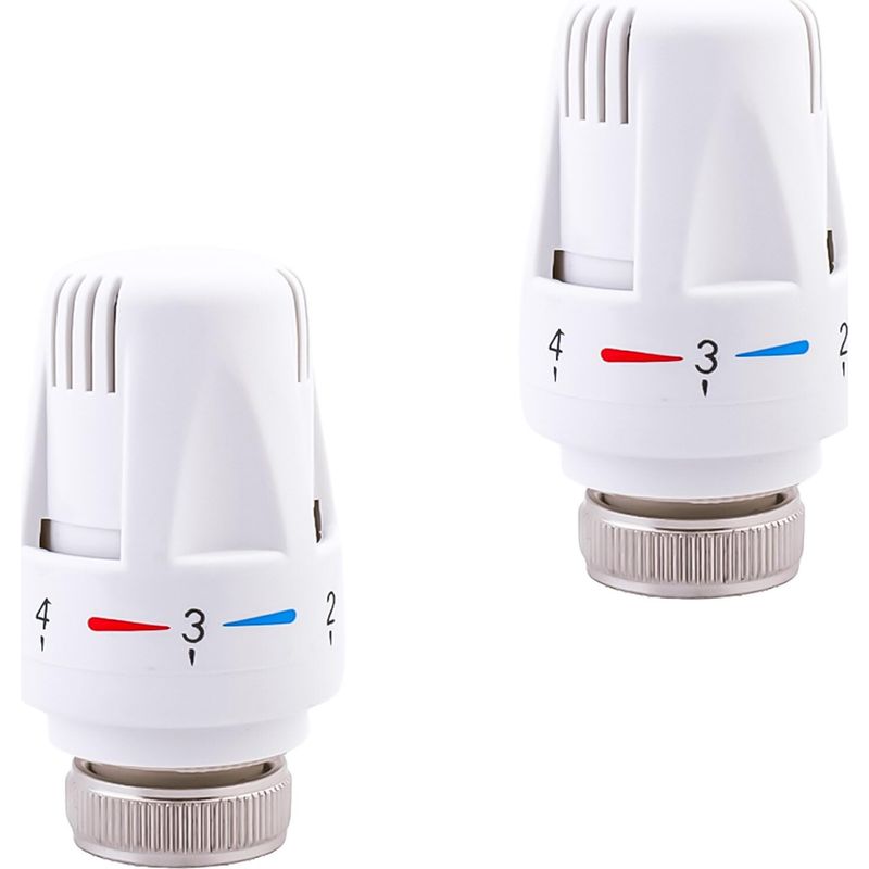 2 Thermostatköpfe, M30 X 1,5, Nullstellung, Heizkörperventil, Thermostatisches Regelventil, Heizkörperthermostat