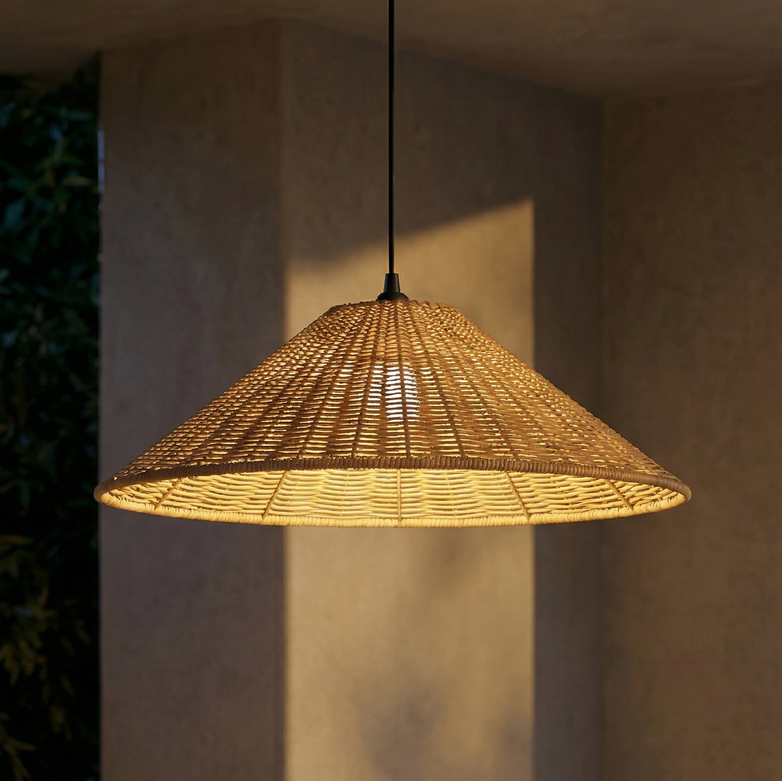 [neuwertig] B-ware Lucande Außenhängelampe Taniola Led Gartenlampe Hängelampe Dimmbar Schwarz Ø60cm
