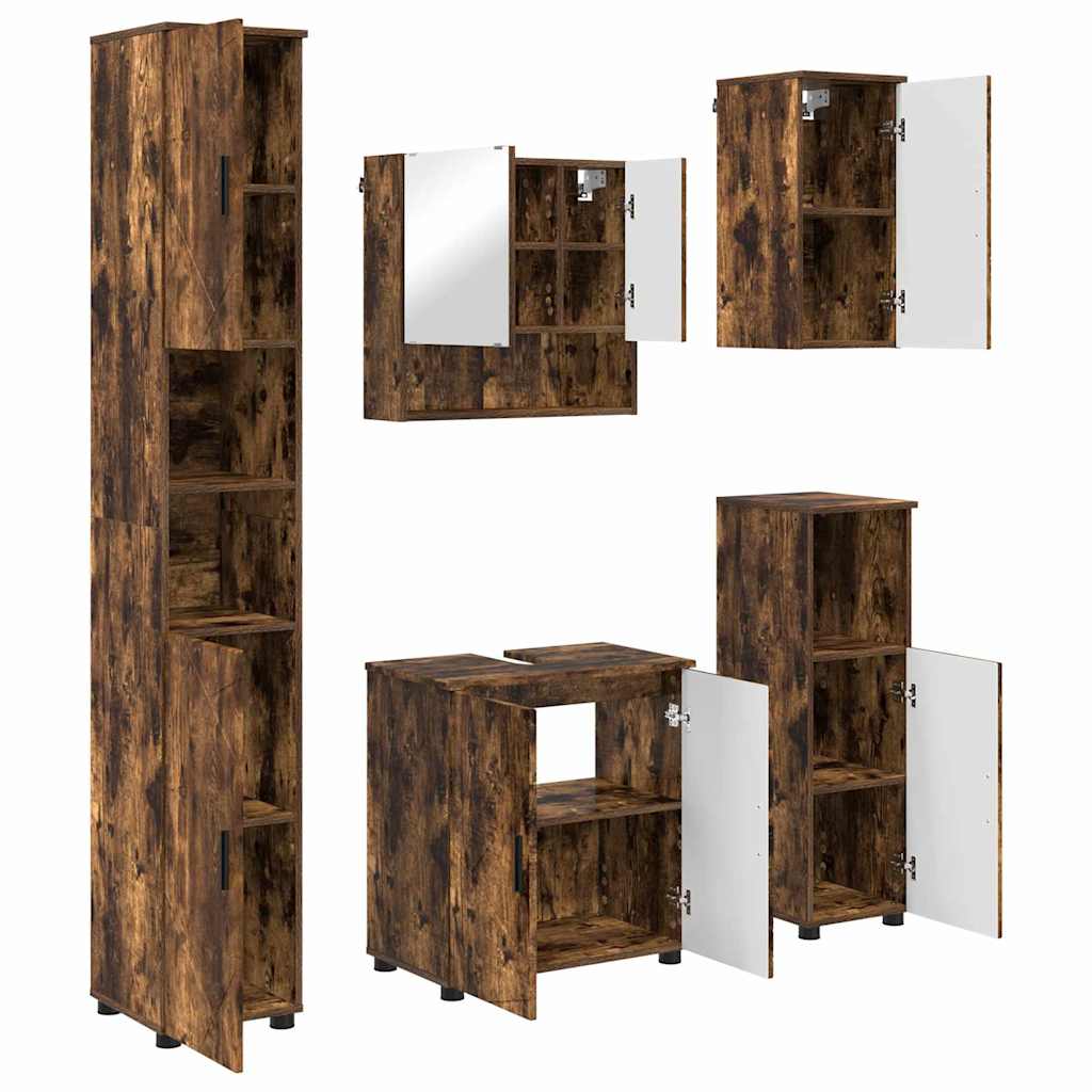 Maison Exclusive - Badezimmermöbel-set 5 Stk. Räuchereiche 61 X 3