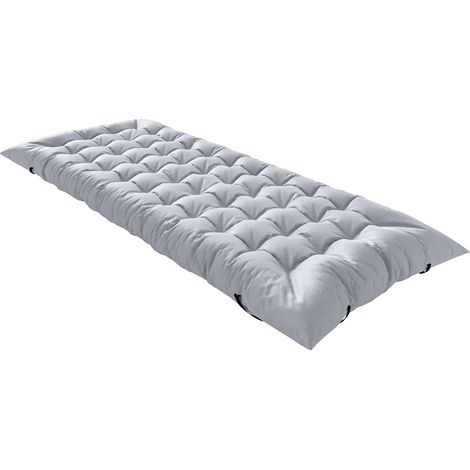 Faltbare Campingmatratze, Schlafmatte, Dick Mit Vier Elastischen Bändern An Den Ecken, Transparent, 7,6 Cm, Grau