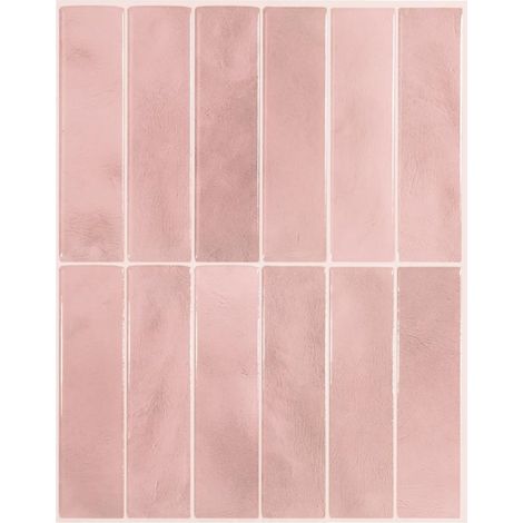 Selbstklebende Spritzschutzfliesen Für Küche Und Bad, Wandfliesenaufkleber, Selbstklebende Fliesen, 5 Bögen À 29 X 22,86 Cm, 29 X Rosa
