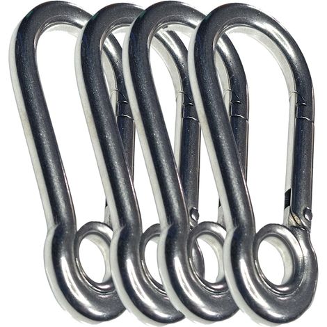 Marine-tauglicher, Federbelasteter Karabinerhaken M8 X 8 Mm, 80 Mm, Edelstahl