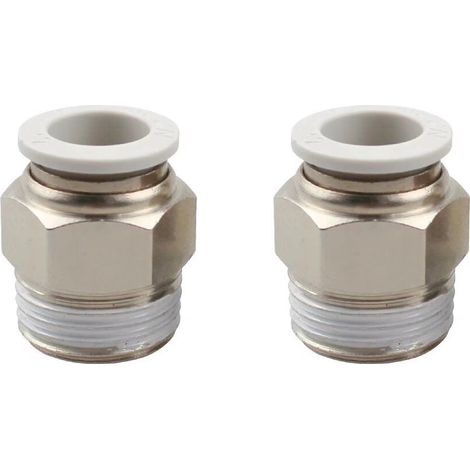 Lemroe 2 Stück 8 Mm Weiße Schnellkupplungen Für Druckluft, Pneumatische Schnellverschraubungen, Durchmesser (pt1 Und 2)