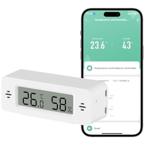 Wlan-thermometer Und -hygrometer Mit Intelligentem Alarm Und Datenspeicherung, Geeignet Für Babyzimmer, Lagerhalle, Keller Und Gewächshaus