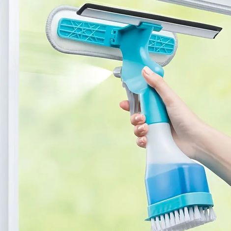 4-in-1 Fensterreiniger Mit Wassersprüher Zur Hausreinigung, Schaber-reinigungswerkzeug