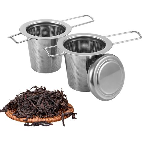 Tee-ei Aus Edelstahl 304 Mit Griff Und Klappdeckel, 2 Stück