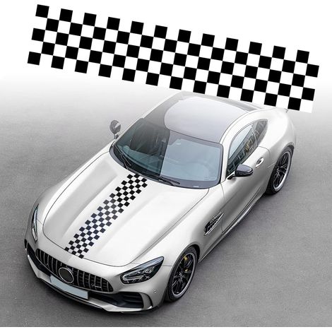 Universeller Motorhaubenstreifen-aufkleber, Rennsport-seitenstreifen, 2 Stück