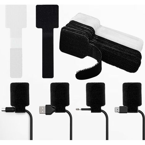 Kabelorganisator-clips, Starker Halt, Selbstklebende Klett-kabelbinder Für Pc, Fernseher, Schreibtisch, Nachttisch, 40 Stück