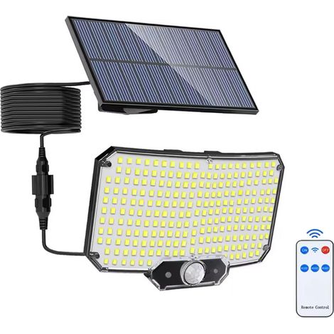 Solar-außenleuchte Mit Bewegungsmelder, Strahler, Fernbedienung, Sicherheitsbeleuchtung Für Veranda, Schuppen, Garten, 234 Leds