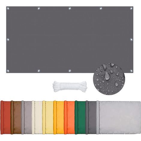 Dunkles, Rechteckiges, Wasserdichtes Sonnensegel, Geeignet Für Terrasse, Pavillon, Garten Und Außenbereich, 0,9 X 2 M, Grauer Stoff
