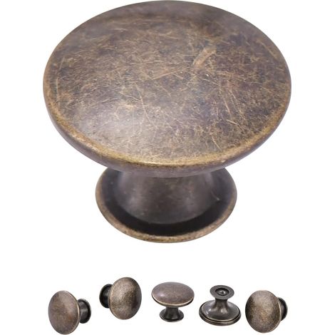 Antike Messing-küchenschrank-/kommoden-/schubladenknöpfe, 3 Cm Durchmesser, Set Mit 16 Stück.