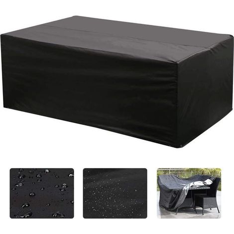 Rechteckige Oxford-tischdecke Für Gartenmöbel, Uv-schutz, Schwarz - 150x13090cm 150x130x90cm Schwarz