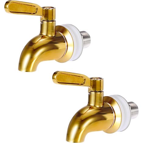 Ersatzhahn Für Wasserspender (5- Und 8-zoll-öffnung) – 2er-pack, 16 Mm, Edelstahl Gold
