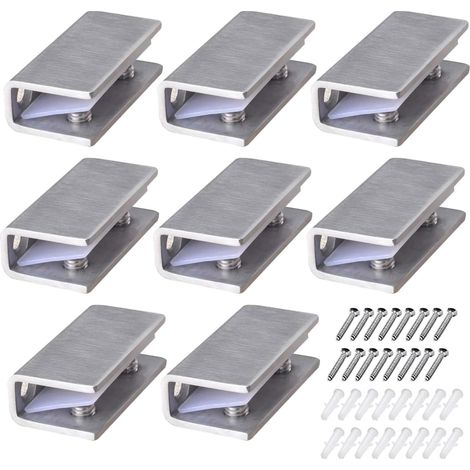 Klemmen Mit Verstellbarer Dicke – Geeignet Für Treppengeländer Und Badezimmer Mit Schrauben, 8 Stück, 12 Mm, Edelstahl, Glas