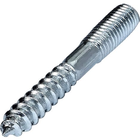20er-packung – Doppelgewindeschrauben, Mit Oder Ohne Dübel, Ø 8 X 60 Mm, Verzinkter Stahl, Farbe C44779, Für Holz Und Metall, Silber