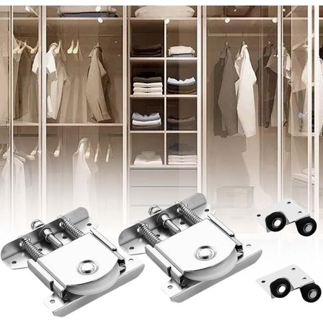 Schiebetürrollen Für Kleiderschränke, Leichtmetallrollen Für Schränke Und Vitrinen, 2 Paar, Eisen Und Nylon