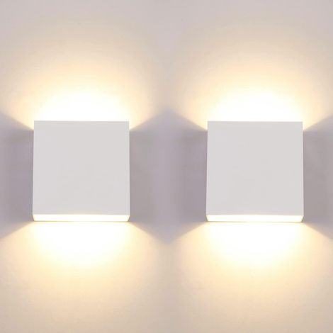 Led-wandleuchte Für Den Innenbereich, Warmweiß, 10 X 10 X 10 Cm, 2er-pack, 12 W, Weiß