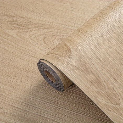 Selbstklebende Vinylbodenrolle In Wasserfester Und Rutschfester Holzmaserung.