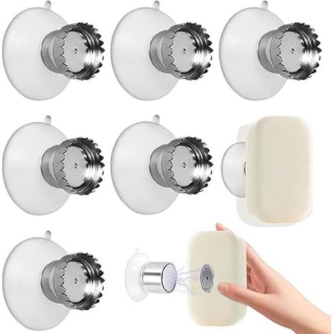 Magnetische Seifenschale Mit Saugnapf, Leistungsstarker Magnetischer Seifenhalter, 6-teilig