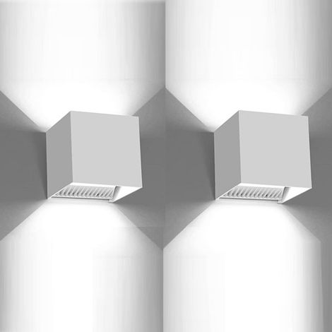 Quadratische Led-wandleuchte, Innenwandleuchte – 6 W – Weißes Licht – Nicht Dimmbar, 2 Stück, 6 W, Weiß