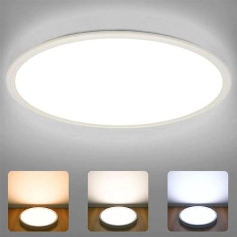 Dimmbare Led-deckenleuchte, 3000k/4000k/6000k Warm/kalt, Ø30cm, 24w, Weiß