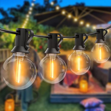 Lichterkette Für Den Außenbereich, Led-g40-lampen, 25+1 Ersatzlampen, Wasserdicht, Warmweiß, 7,62 M