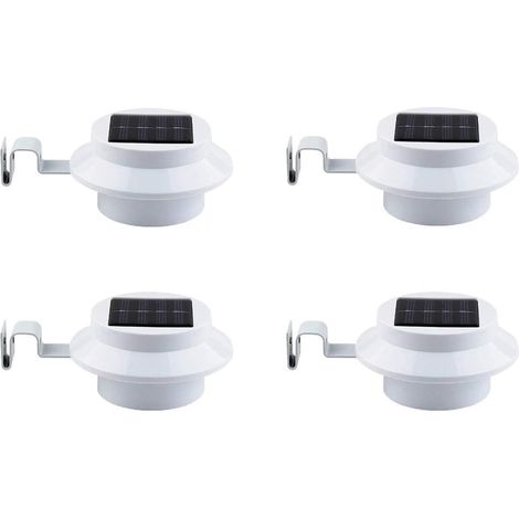 4er-packung Solar-dachrinnenleuchten, Smarte Led-nachtlichter Für Garten, Einfahrt, Rasen Und Wege, Weiß