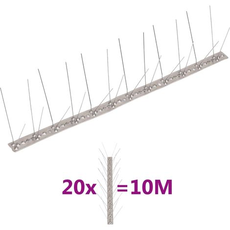 Set Mit 20 Taubenabwehrspitzen, Edelstahl, 10 M Lang, 4 Reihen