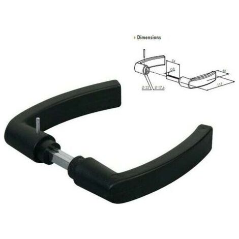 Paar Schwarze Polyamidgriffe Für 8-mm-vierkantspindel, 54 Mm