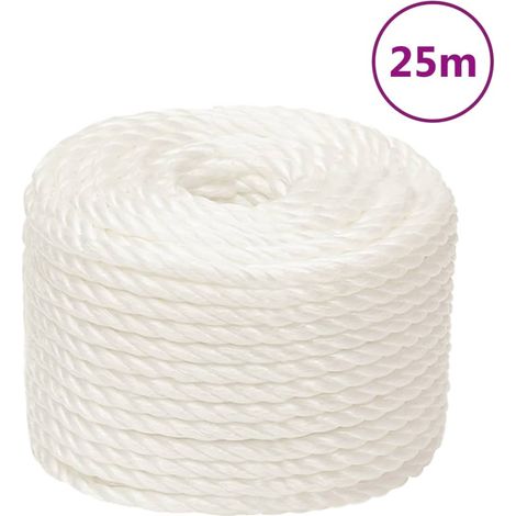 Weißes Arbeitsseil, 10 Mm, 25 M, Polypropylen