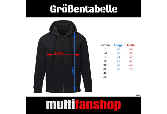 multifanshop Kapuzensweatjacke Bayern - Brust & Seite - Sweat
