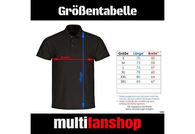 multifanshop Poloshirt Bayern - Brust & Seite - Polo