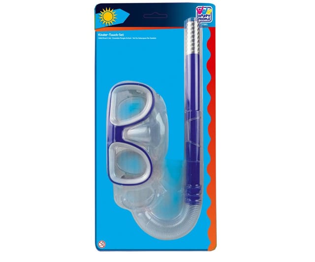 Happy People Taucherbrille Taucherbrille und Schnorchel transparent blau 22x8x46cm