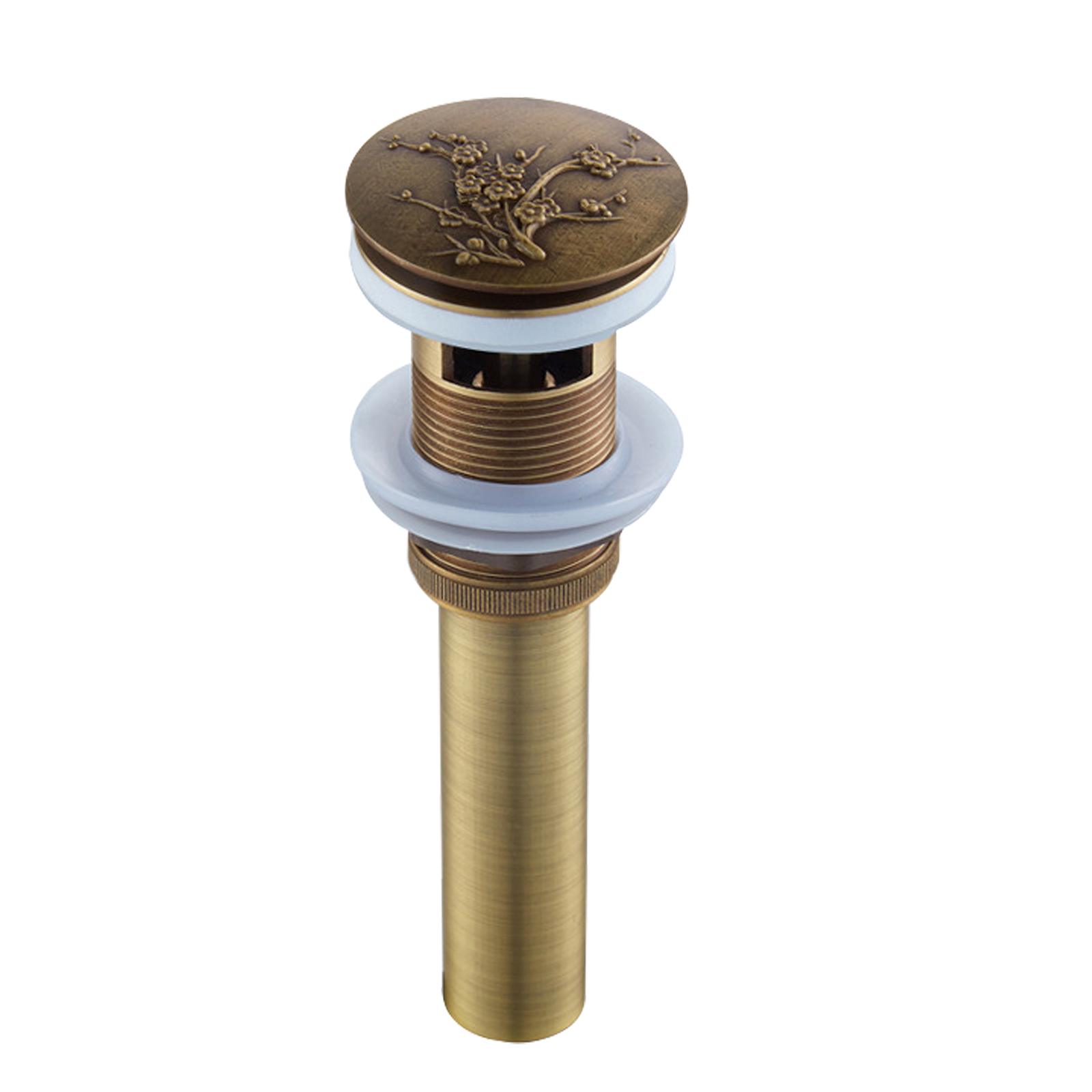 Waschbecken-ablauf – Ablaufstopfen Aus Bronze Mit Floraler Gravur, Schnelle Entwässerung Mit Herausnehmbarem Sieb, Mit Überlauf (mechanismus Aus Massiver Bronze)
