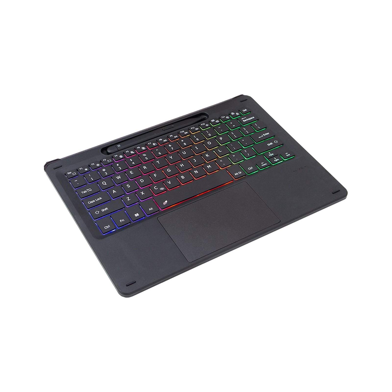 Tastatur Für Microsoft Surface Pro 12 Zoll, Kabellose Bluetooth-tastatur Mit 7-farbiger Hintergrundbeleuchtung, Ultraflach Und Wiederaufladbar, Schwarz