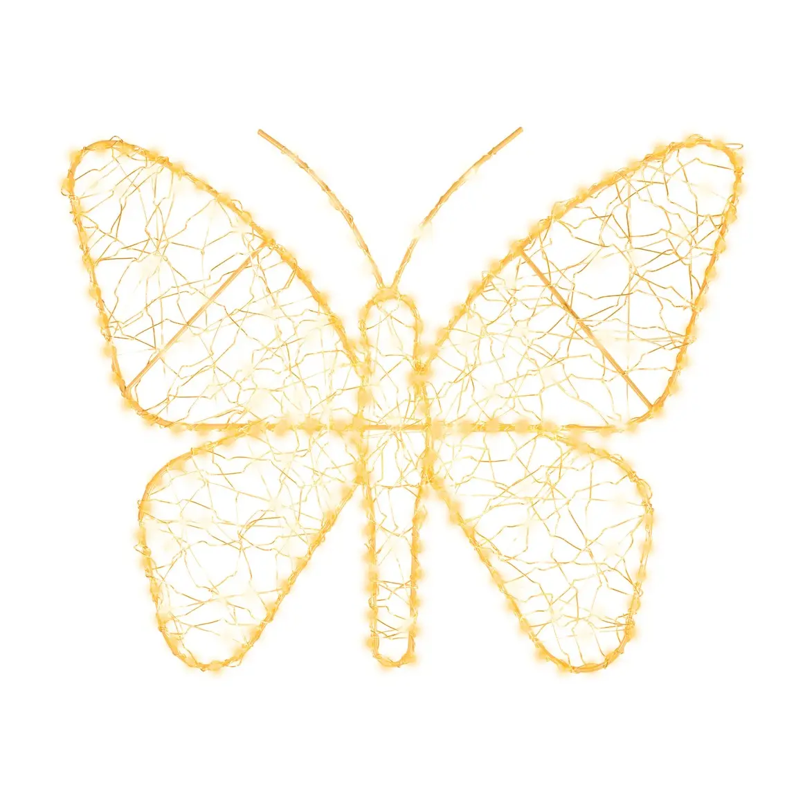 Led-farfalla In Gold Und Weiß Für Den Außenbereich 38 × 30 Cm