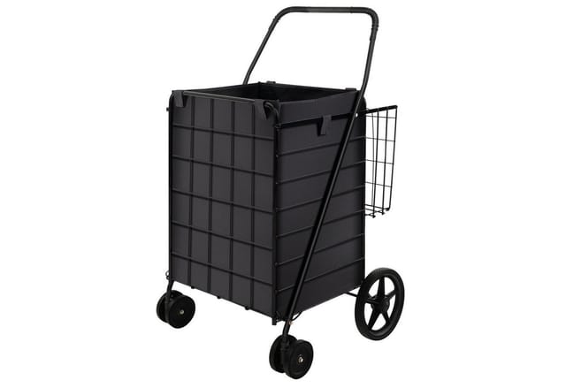COSTWAY Einkaufstrolley, 120L mit abnehmbarer Tasche & 2 Körben klappbar