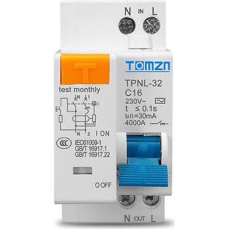 Tpnl Dpnl 230 V 1p+n Fehlerstromschutzschalter Mit Überstrom- Und Kurzschlussschutz (rcbo M)