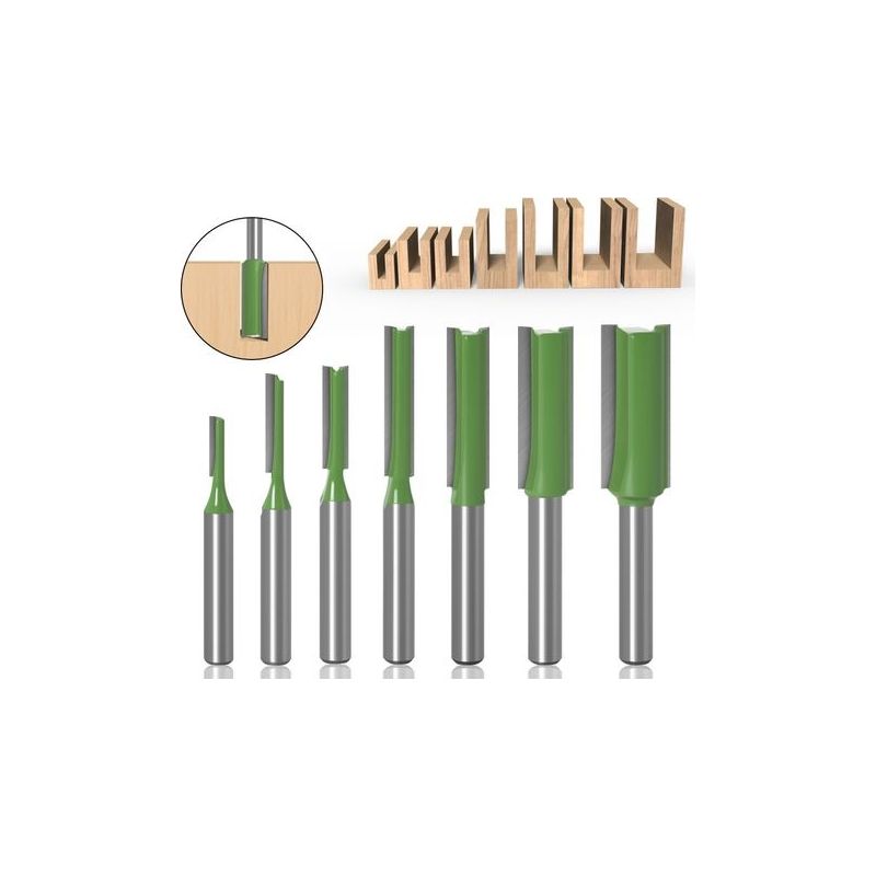 Gerader Schaftfräser Aus Wolframkarbid, Einfacher Schaft Mit Doppelnut, Für Holz, 6 Mm, 1 Stück