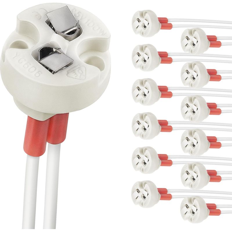 Sockelbasis Bi-pin, G4, Gu5.3, G6.35, Gy6.35, Gx5.3 Mr16, Gz4 Mr11, Keramische Lampenfassung Für Glüh- Und Halogenlampen (12 Stück)