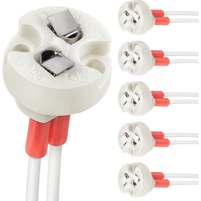 Sockelbasis Für Bi-pin, G4, Gu5.3, G6.35, Gy6.35, Gx5.3 Mr16, Gz4 Mr11, Keramikfassung Für Halogen-glühlampen (6 Stück)