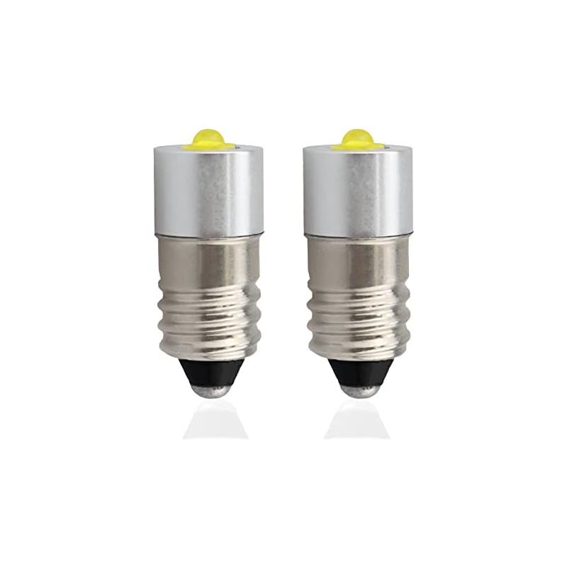 E10 Hochleistungs-led-taschenlampe Ersatz, 6-24 V, 3 W 200 Lm, 2er-pack (e10 Warmweiß)