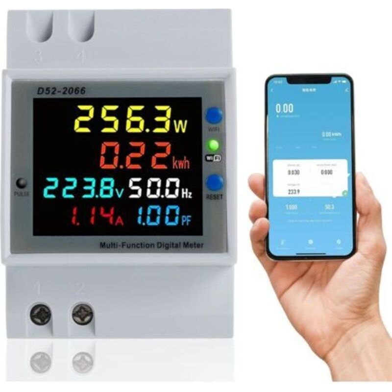 Einphasiger Energiezähler Mit Wifi, Ac 40-300v 100a Einphasen-stromzähler, Din-schienen-wattmeter, Kwh-zähler, Voltmeter, Amperemeter Mit Lcd-bildschirm, Geeignet Für Leistungsmessungen