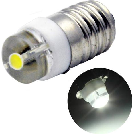 E10 Led-glühlampe Cc 3v 0,5w 6000k Weiß 200lm Led-lampe Für Taschenlampe, Erde Negativ (1er-pack)