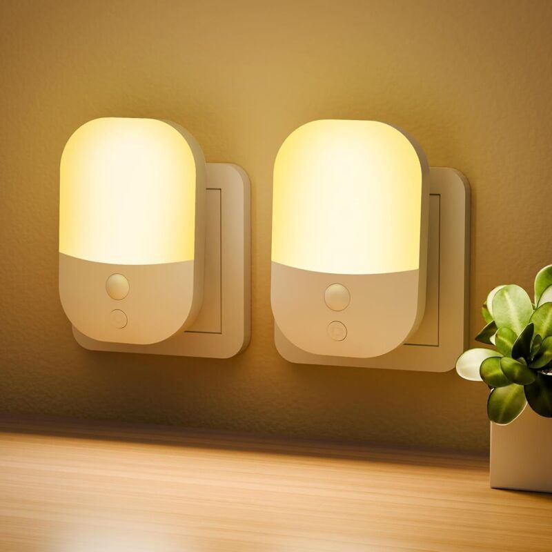 2er-pack Nachtlicht Mit Dämmerungssensor, 5 Einstellbare Helligkeitsstufen, Ein/aus/auto-modi, 3000k Warmweißes Nachtlicht Für Flure, Schlafzimmer, Küchen, Wohnzimmer, Badezimmer, 0,3w