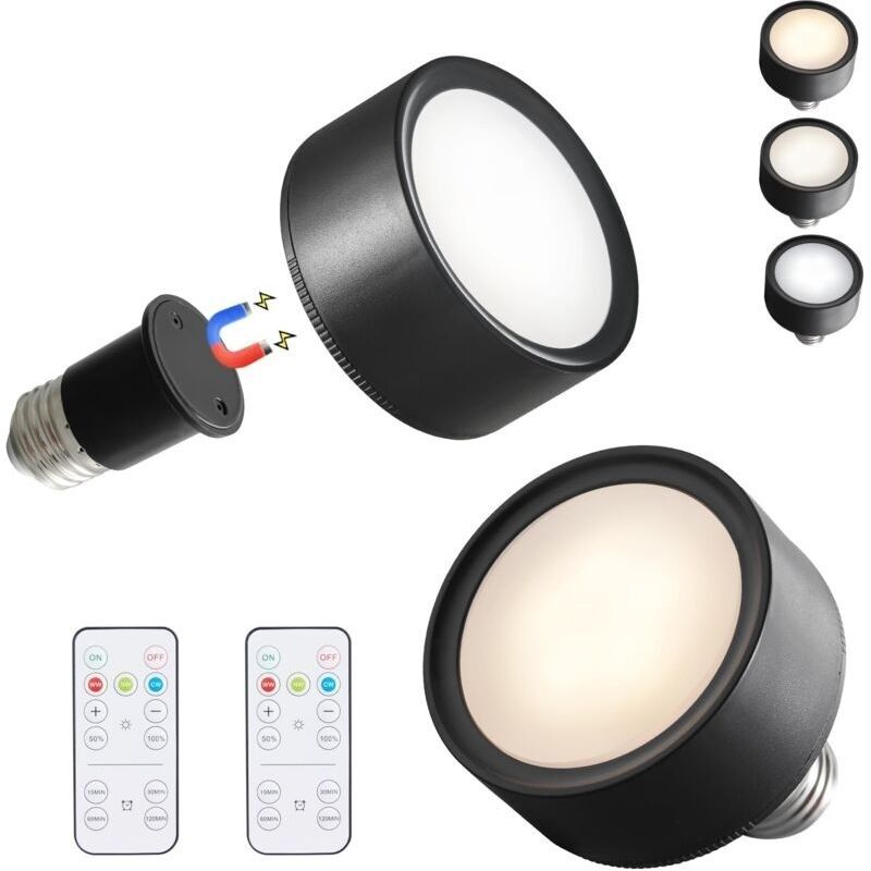 Led-glühbirne, Batteriebetrieben, Mit Drei Farbwechseln, E26-sockel, Mit Fernbedienung Und Speicherfunktion Für Nicht Elektrische Hängelampen (schwarz)