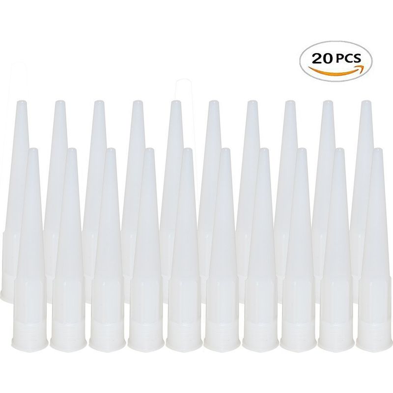 2er-pack Silikonkartuschen-düsen, Ersatzdüsen Für Silikonpistole, Auslaufspitzen Für Dichtstoff Und Kleber, Mit Kunststoffspachtel Zum Abdichten, Verlängerung Und Austausch