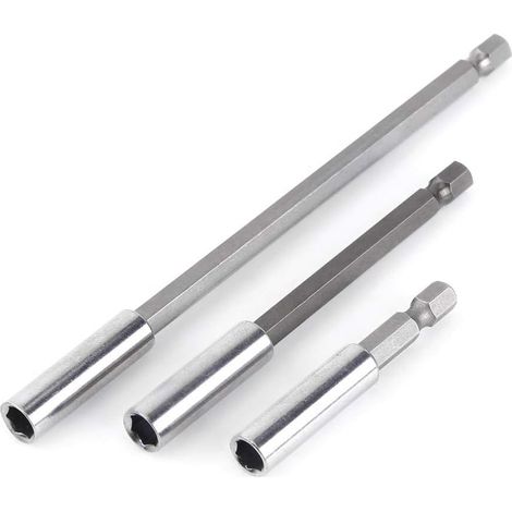 3 Stück 1/4" Magnetische Bit-halter Verlängerung Schraubendreher Sechskantstange 60mm 100mm 150mm Bit-verlängerung Für Schrauber